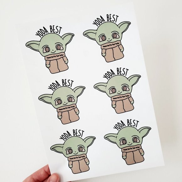 LB062 STICKERS Custom Poshmark Stickers Baby Yoda Grogu Thank You Ship Supplies - Picture 5 of 8